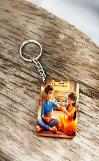Customized AI Art Keychain – Rakhi Special for Sister
